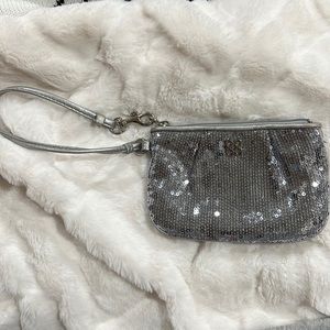 Silver Sequin Coach Wristlet